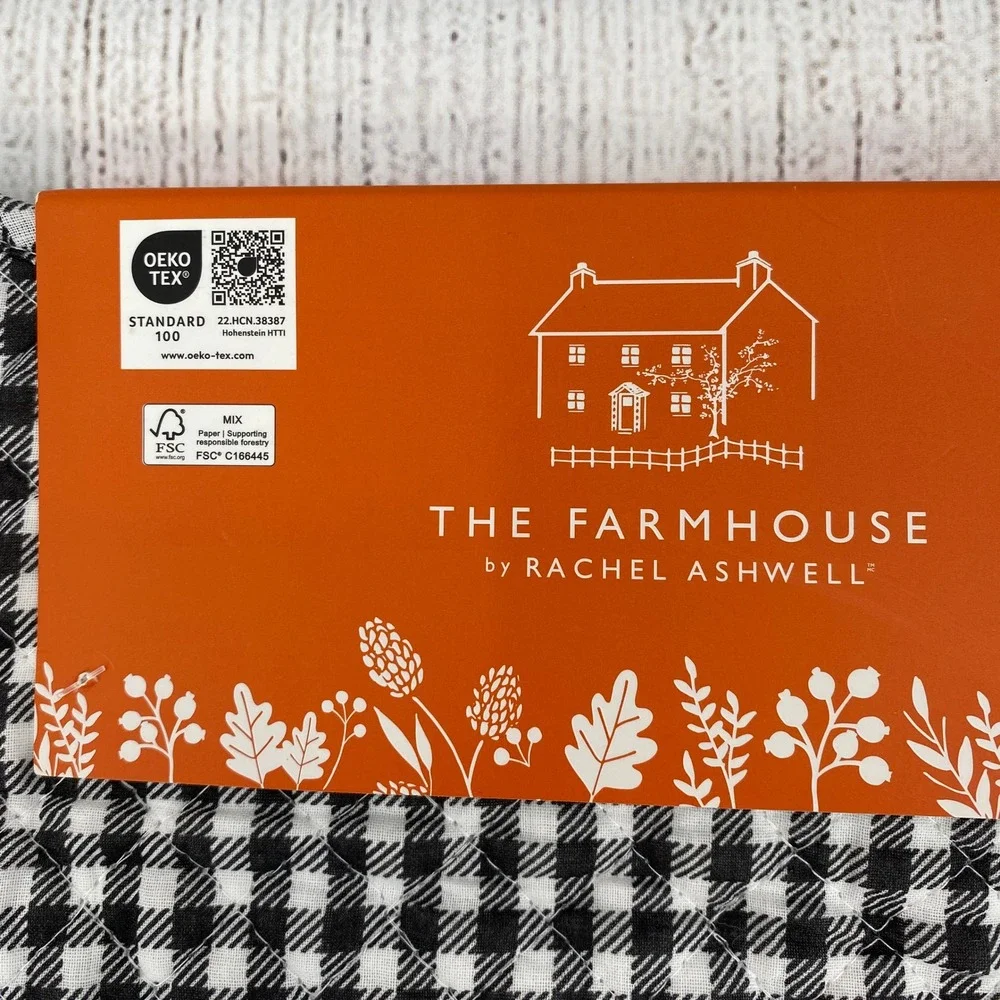 Rachel Ashwell Halloween Placemats (4) Orange Pumpkin Ghost Gingham Reversible